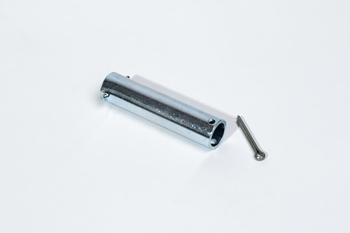 Oś koła podporowego  PRUFTREX grubość 2 mm, wymiary piasty 20x85 mm, pin 3x30 mm, KSPRUA001