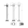 Noga podporowa wychylna 500 kg PRUFTREX 700mm PNPRUB003