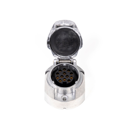 Gniazdo do przyczepy PRUFTREX 13-PIN 12V Alu + uszczelka, GNPRUC002