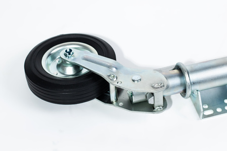 Koło podporowe PRUFTREX automatyczne, średnica rury 60 x 4 mm, obciążenie 250 kg, wymiary koła 200x60 mm, pełna guma, KPPRUA003