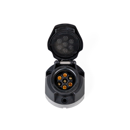Gniazdo do przyczepy PRUFTREX 7-PIN 12V PVC + uszczelka, GNPRUC004