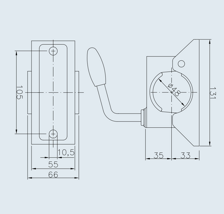 Obejma koła podporowego PRUFTREX Uchwyt zaciskowy, średnica rury 48 mm, obciążenie 250 kg, KOPRUA002