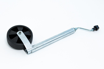 Koło podporowe PRUFTREX średnica rury: 48 x 2,5 mm, obciążenie 150 kg, wymiary koła 200x50 mm, pełna guma, felga plastikowa, KPPRUB004